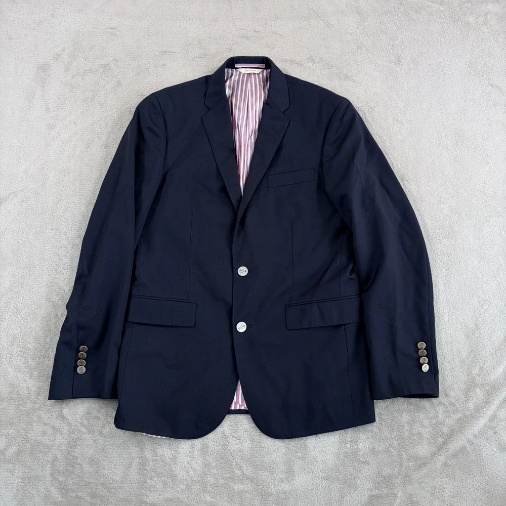 Brooks Brothers Red Fleece Blazer in Navy Wool Marzotto Italian Fabric Men 38R